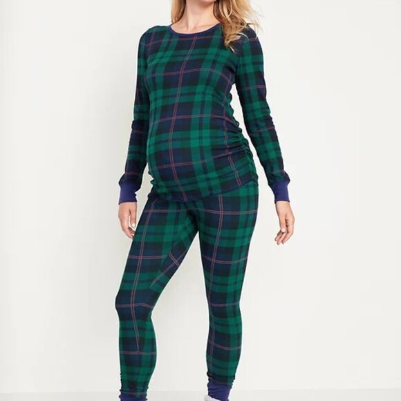 Matching Maternity & DOG Christmas Pajama Thermal Knit - Green Plaid - Large - Picture 6 of 8